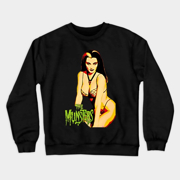 LILY MUNSTER POP Crewneck Sweatshirt by anubisram